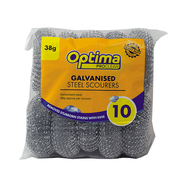 Optima Proclean Galvanized Steel Scourers 10 packs of 10