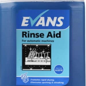 Evans Vanodine RINSE AID for automatic glass cleaning  machines. Eliminates spotting 5 Litre Bottle