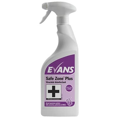 Evans Vanodine Safe Zone Plus Virucidal Cleaner Disinfectant 750ml