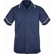 Mens Classic Tunic Navy Blue size 104cm (41") white trim