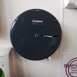 12" Dark Grey Metal Jumbo Toilet Roll Lockable Dispenser