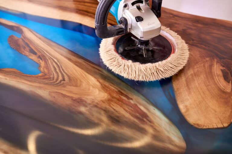 Buffer pads being used on a floor polishing machine