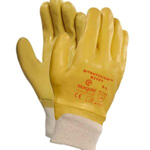 Ansell N250Y Nitrotough Nitrile Coated Work Gloves Size 10 pack of 2 pairs