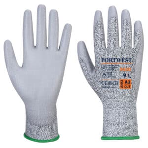 Portwest A620 LR Cut PU Palm Coated Comfort Dexterity Gloves size 8 x 12 pairs in grey