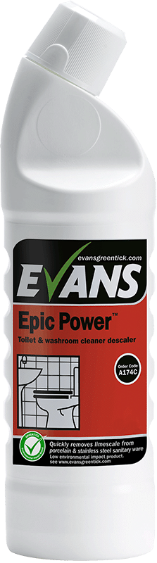 Evans Vanodine EPIC POWER Toilet and Washroom Cleaner Descaler 6 x 1 ltr