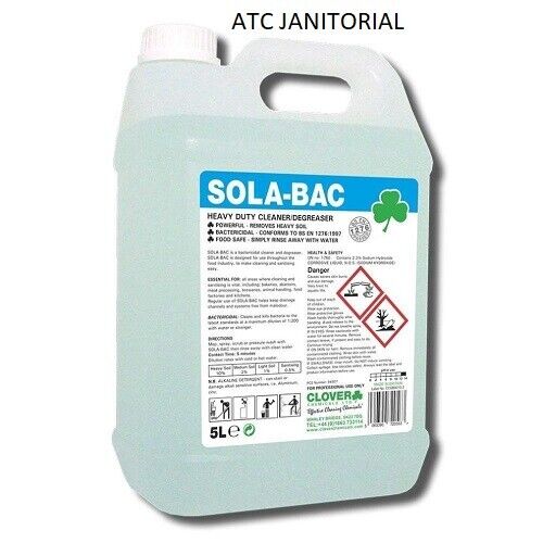 Clover Chemicals SOLA-BAC Heavy Duty Bactericidal Cleaner 5 Litre
