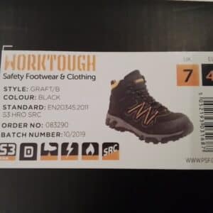 Graft Metal Free Black Boot - S3 Heat and Slip Resistant - Size 7 By Worktough