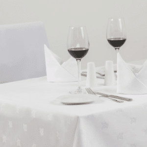 Mitre Luxury Luxor Cotton Napkins Ivy Leaf White 450 x 450mm (Pack of 10) - HB55