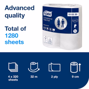 (36-Roll) Tork 100320 Advanced T4 Toilet Tissue 2-Ply 320-Sheets