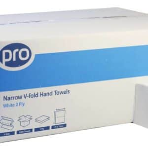 PRO Premium V Fold 2Ply White Hand Towels box of 3000